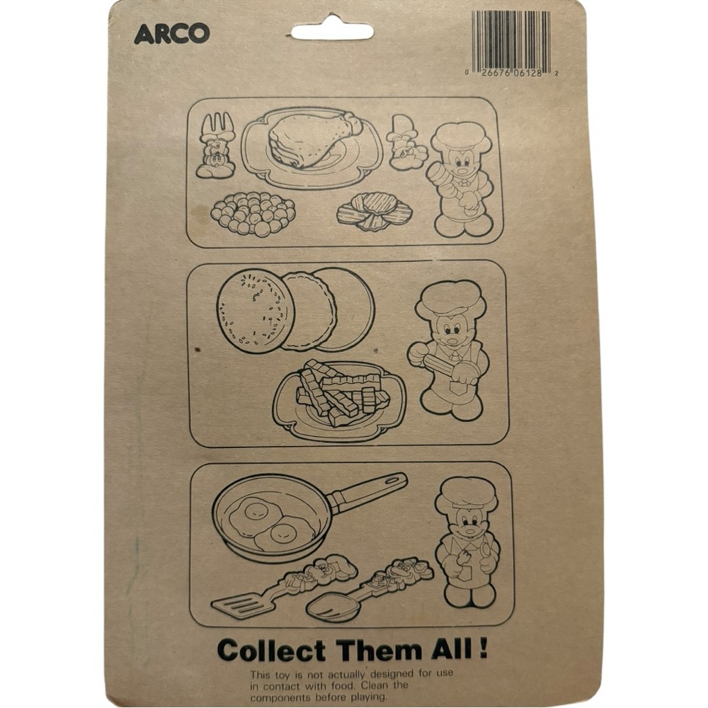 Vintage Disney Chef Mickey Snack Treats Burger & Fries Set Woolworth ARCO 1980s - Picture 2 of 2